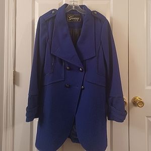 Guess navy blue coat. Coat was worn very few times with no discernable wear